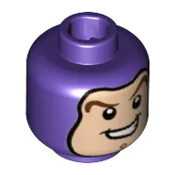 Minifig Head Buzz Lightyear, Balaclava, Dark Brown Curved Eyebrows, Chin Dimple, Open Mouth Smile print
