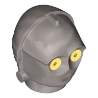 Minifig Head Special, Protocol Droid with Yellow Eyes Print (C-3PO / K-3PO)