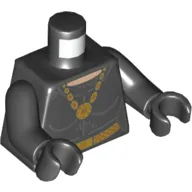 Torso Gold Necklace with Pendant and Belt with Buckle Print (Catwoman), Black Arms and Hands