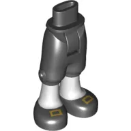 Minidoll Hips and Cropped Trousers with White Legs and Black Shoes with Gold Buckles Print