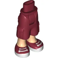 Minidoll Hips and Cargo Pants with Light Nougat Legs and Dark Red Sneakers Print