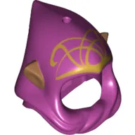 Hood and Medium Nougat Elf Ears Combo with Hole on Top and Gold Elves Tribal Print