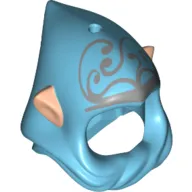 Hood and Light Nougat Elf Ears Combo with Hole on Top with Silver Elves Tribal print