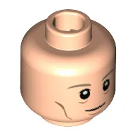 Minifig Head Toni Kroos, Dark Tan Eyebrows, White Pupils, Eye Bags, Chin Dimple and Cheek Lines Print [Hollow Stud]