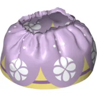 Duplo Skirt Satin with White Flowers & Bright Light Yellow Underskirt