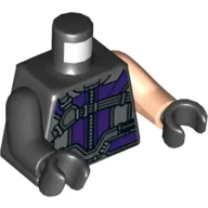 Torso, Odd Arms, Jumpsuit with Dark Purple Panels, Straps Print, Left Light Nougat Arm, Right Black Arm, Black Hands