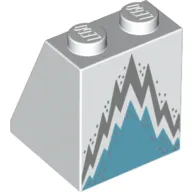 Slope 65° 2 x 2 x 2 with Bottom Tube with Dark Azure and Silver Ice Queen Skirt Print