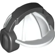 Helmet, Construction / Hard Hat, Black Ear Protector / Headphones Pattern