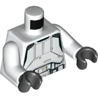 Torso Armor, Stormtrooper Print (Imperial Pilot), White Arms, Black Hands
