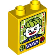 Duplo Brick 1 x 2 x 2 with Bottom Tube and The Joker Print