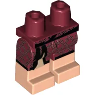 Hips with Dark Red Legs and Light Nougat Boots Pattern with Dressing Gown Robe Tails with Black Brocade Print