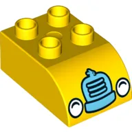 Duplo Brick 2 x 3 with Curved Top Grill, Headlights Print