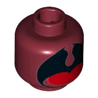 Minifig Head (No Face), Orca, Large Black Open Mouth, Uvula, Red Tongue Print