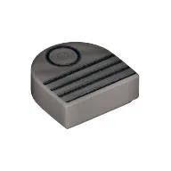 Tile Round 1 x 1 Half Circle with Black Circle and 4 Lines print (vent / piston)
