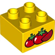 Duplo Brick 2 x 2 with Tomatoes Print