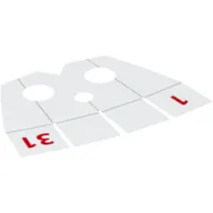 Neckwear Cape Collar, Square with Red '1' and '31' Print