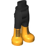 Minidoll Hips and Trousers with Back Pockets with Black Laces on Bright Light Orange Boots Print