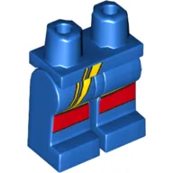 Hips and Blue Legs with Yellow Lightning Bolt and Red Knees Print