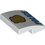 Slope Curved 2 x 2 x 2/3 with Badge and Blue 'POLICE' Text print