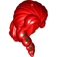 Hair Long with Parted Bangs, Lock over Right Shoulder and Green Leaves Print (Poison Ivy)