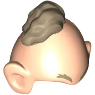 Head Top, Bald Conehead with Large Ears, Dark Tan Eyebrows and Hair Tuft Print