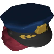 Hair and Hat, Bun, Police with Dark Blue Top with Gold Badge and Laurel Print