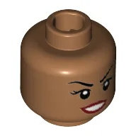 Minifig Head Barbara Gordon, Eyebrows, Beauty Mark, Red Lips Print [Hollow Stud]