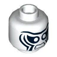 Minifig Head Zebra Man, Black Zebra Stripes, Clenched Teeth Print [Hollow Stud]
