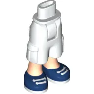 Minidoll Hips and Cargo Pants with Light Nougat Legs and Dark Blue Sneakers Print