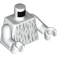 Torso Light Bluish Gray Fur Print (Moroff), White Arms and Hands