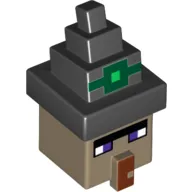 Minifig Head Special, Cube and Hat with Minecraft Witch Print