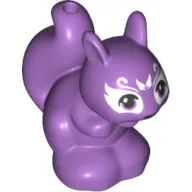 Animal, Squirrel with 1.5 Hole in Tail - Medium Lavender Eyes - Black Nose and Mouth - White Face Decorations Print (Mr. Spry)