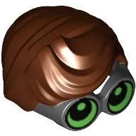 Hair and Large Thick Glasses, Parted and Wavy with Bright Green Eyes Looking Up Print (Robin)