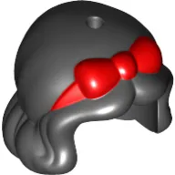 Hair Short with Curls, Red Bow Print (Snow White)