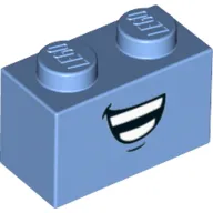 Brick 1 x 2 with Smile Print