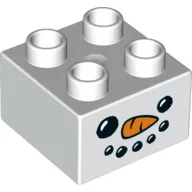 Duplo Brick 2 x 2 with Snowman Face print
