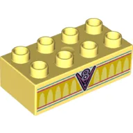 Duplo Brick 2 x 4 with 'V8' and Arches Print