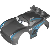 Duplo Car Body 2 Studs on Spoiler with Cars Jackson Storm Print