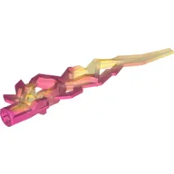 Large Figure Weapon Accessory, Flame / Lightning Bolt with Axle Hole with Marbled Trans-Yellow Pattern
