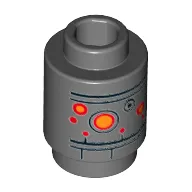 Brick Round 1 x 1 Open Stud with Droid Head Print