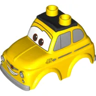 Duplo Car Body 2 Top Studs with Cars Luigi and Silver Side Windows Print