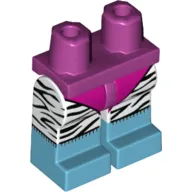 Hips with White Legs and Medium Azure Boots Pattern with Magenta Leotard, Back Zebra Stripes Print