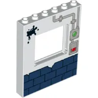 Panel 1 x 6 x 6 with Window with Oil Stain, Brick Wall and Garage Door Buttons print