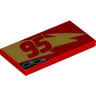 Tile 2 x 4 with '95' and Lightning Bolt (Lightning McQueen) Print
