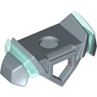 Minifig Neckwear Armor with Pentagonal Hole in Front, 2 Studs on Back, and Angular Shoulders with Trans-Light Blue Ridges Pattern