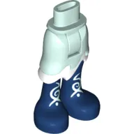 Minidoll Hips and Asymmetrical Skirt with Wave Hem White with Dark Blue Long Boots with White Laces Print