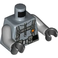 Torso Wetsuit with Utility Belt, Pouches Print, Light Bluish Gray Arms, Black Hands