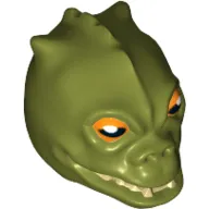 Minifig Head Special, Trandoshan, White Pupils Print (Bossk)