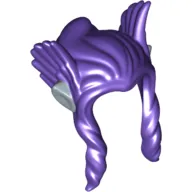 Hair Long Braided Front and Bun with Wings and Sand Blue Elf Ears Print