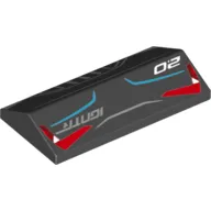 Slope 33° 2 x 4 Double with Red Taillights, Silver Undercarriage and '2.0' Print